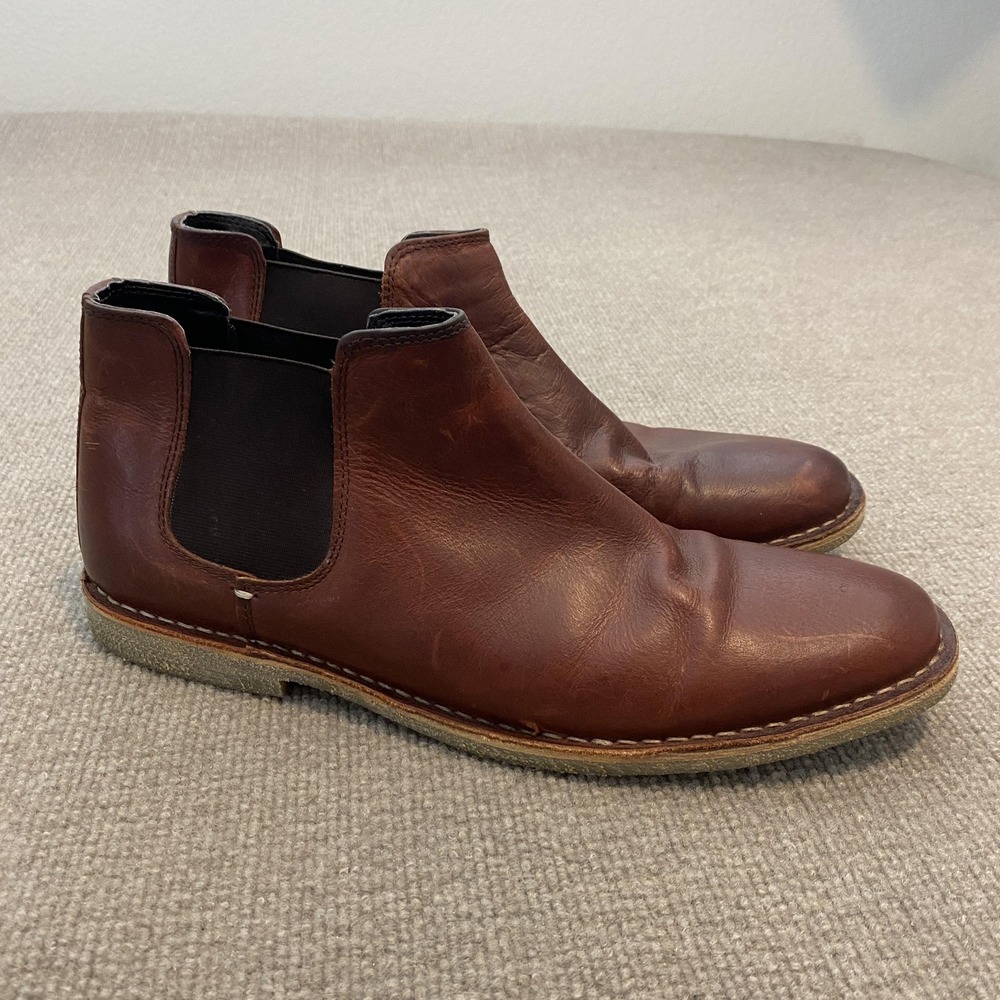 Kenneth Cole Reaction Chelsea Boots Mens Size 10.5 Brown Leather Ankle Casual